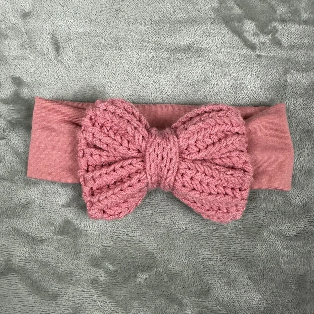 Carter's Baby Girls Headband Dusty Pink Crochet Bow